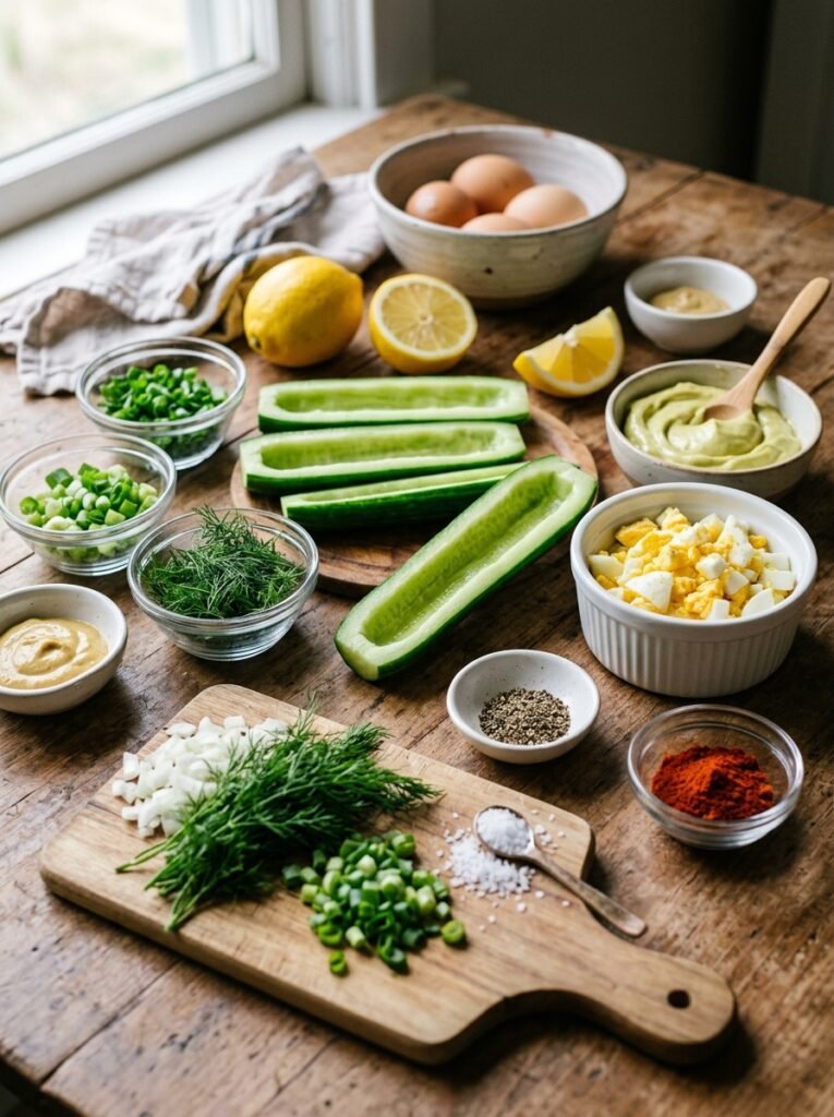 Low Carb Egg Salad Cucumber Snack Boats: Fresh, Easy, and Keto-Friendly 13 Ingredients for egg salad snack 202606121245