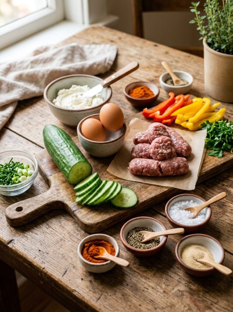 Ingredients for sausage cucumber… 202605241342
