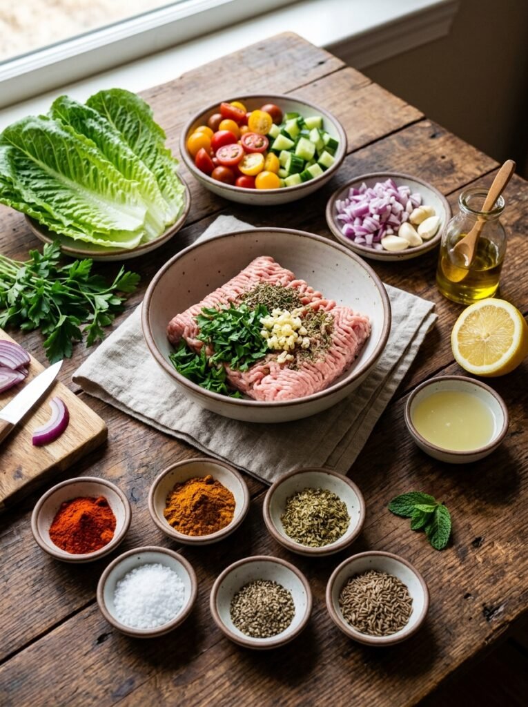 Ingredients for turkey kebab dinner 202605241303
