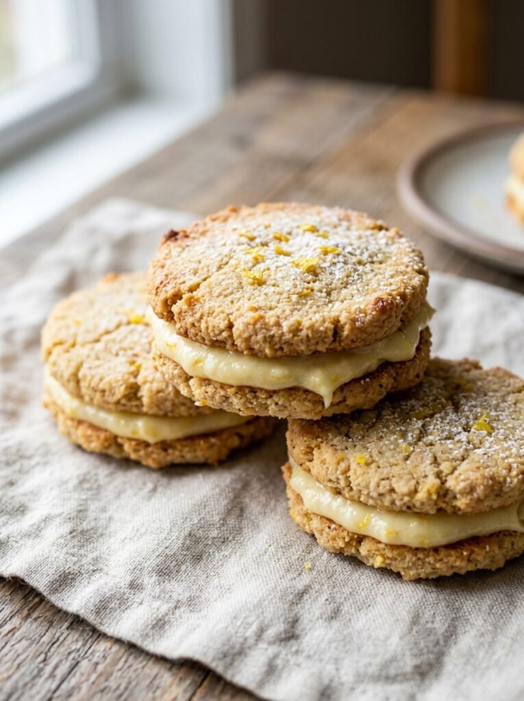 Low Carb Lemon Almond Cookie Sandwiches: A Zesty, Low-Carb Delight 12 Lemon almond cookie sandwiches 202606041543