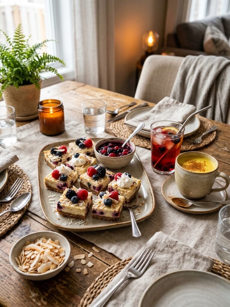 Low carb cheesecake bars setup 202606051528