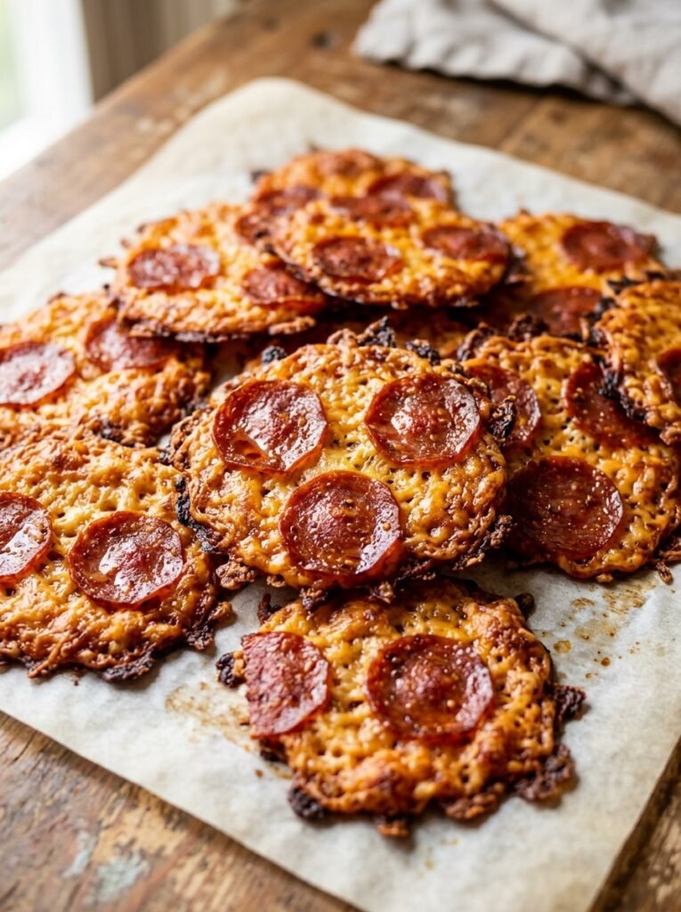 Pepperoni cheese crisps recipe 202605021514