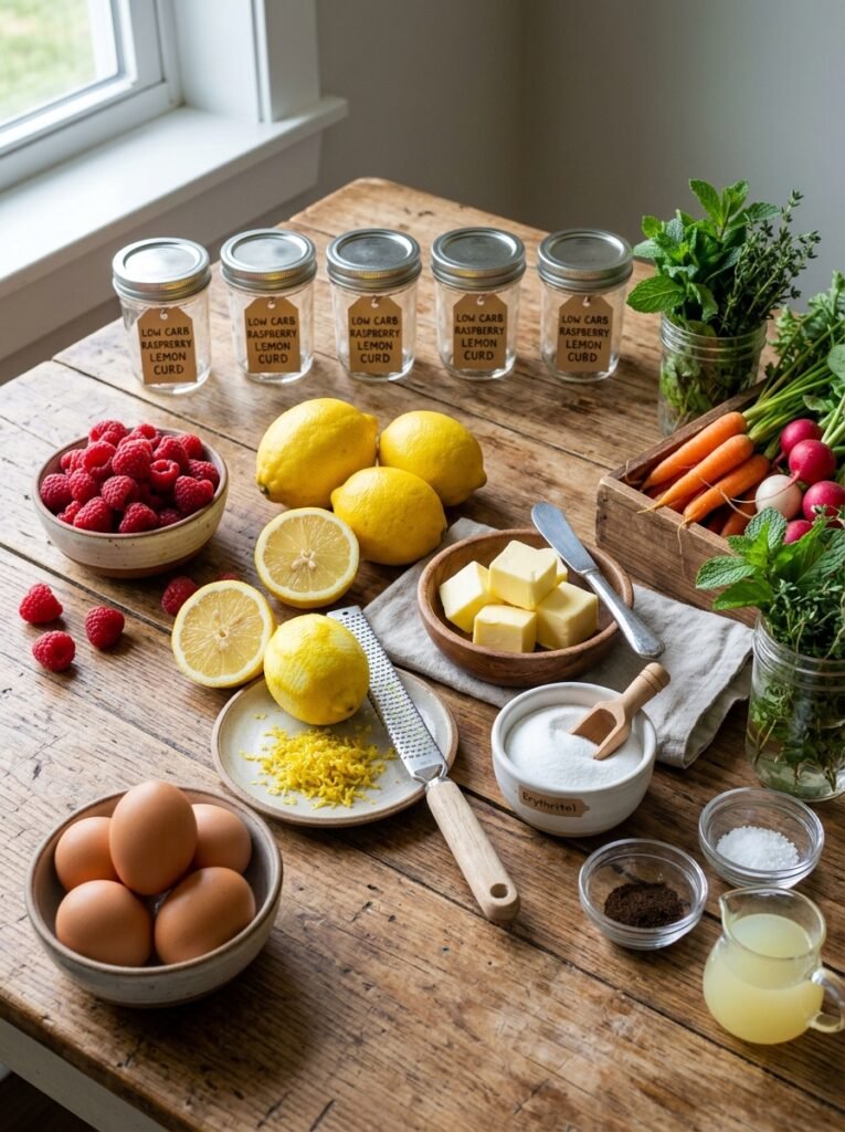 Low Carb Raspberry Lemon Curd Jars 13 Raspberries lemons eggs butter i… 202606021508