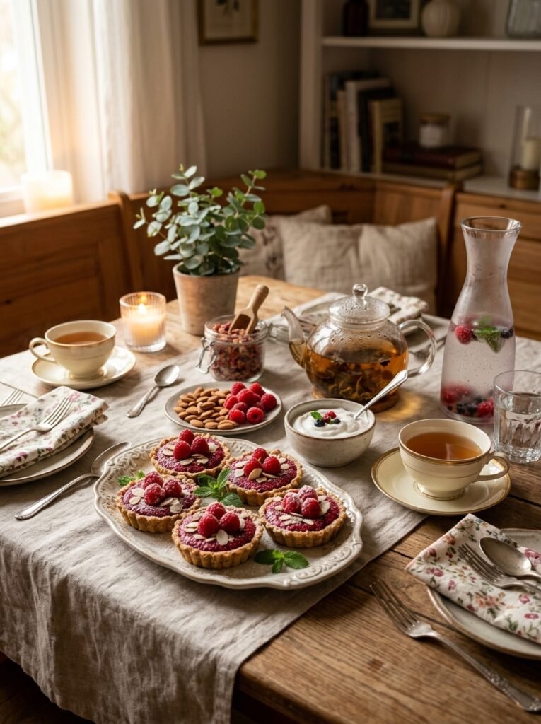 Low Carb Raspberry Almond Tartlets: A Delicious Homemade Recipe 15 Raspberry almond tartlets setup 202606081530