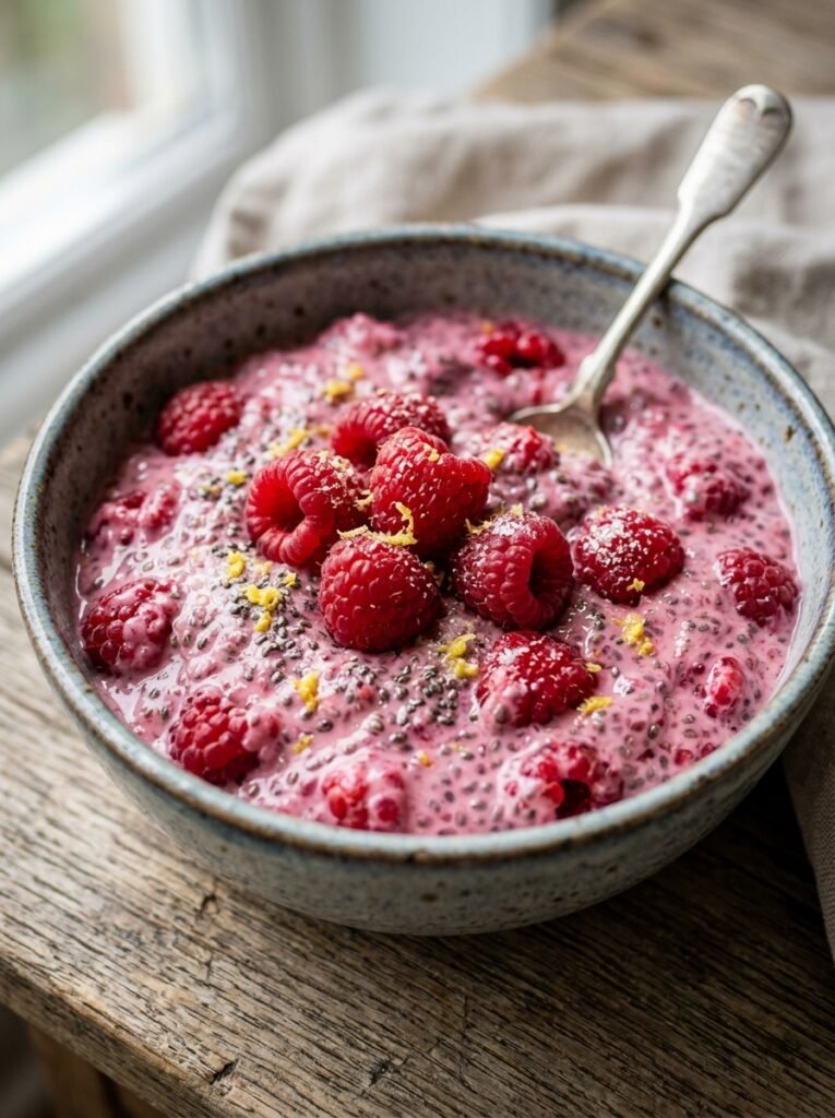 Raspberry chia breakfast pudding 202606101617