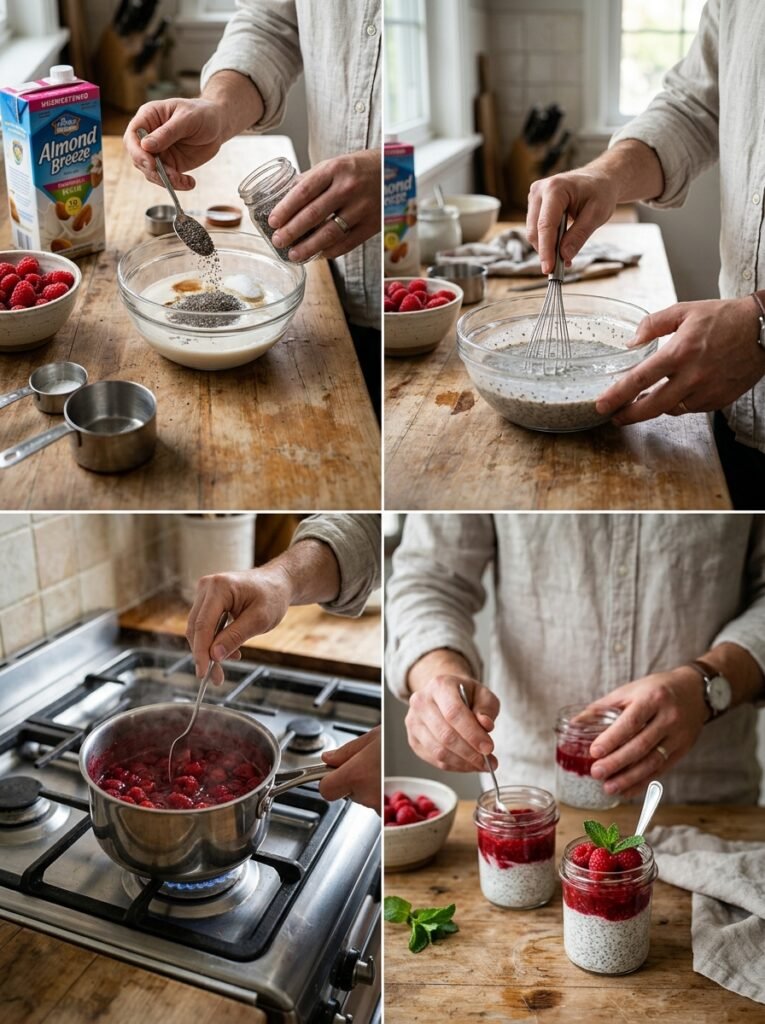 Raspberry chia pudding cooking p… 202606101618