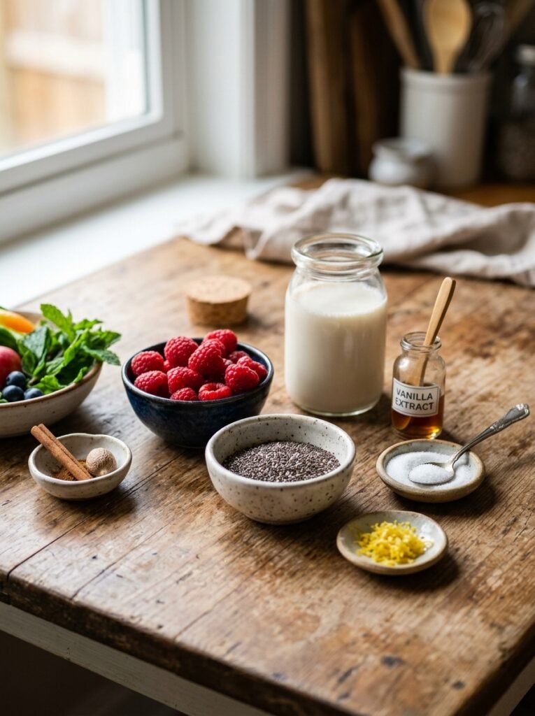 Raspberry chia pudding ingredien… 202606101617