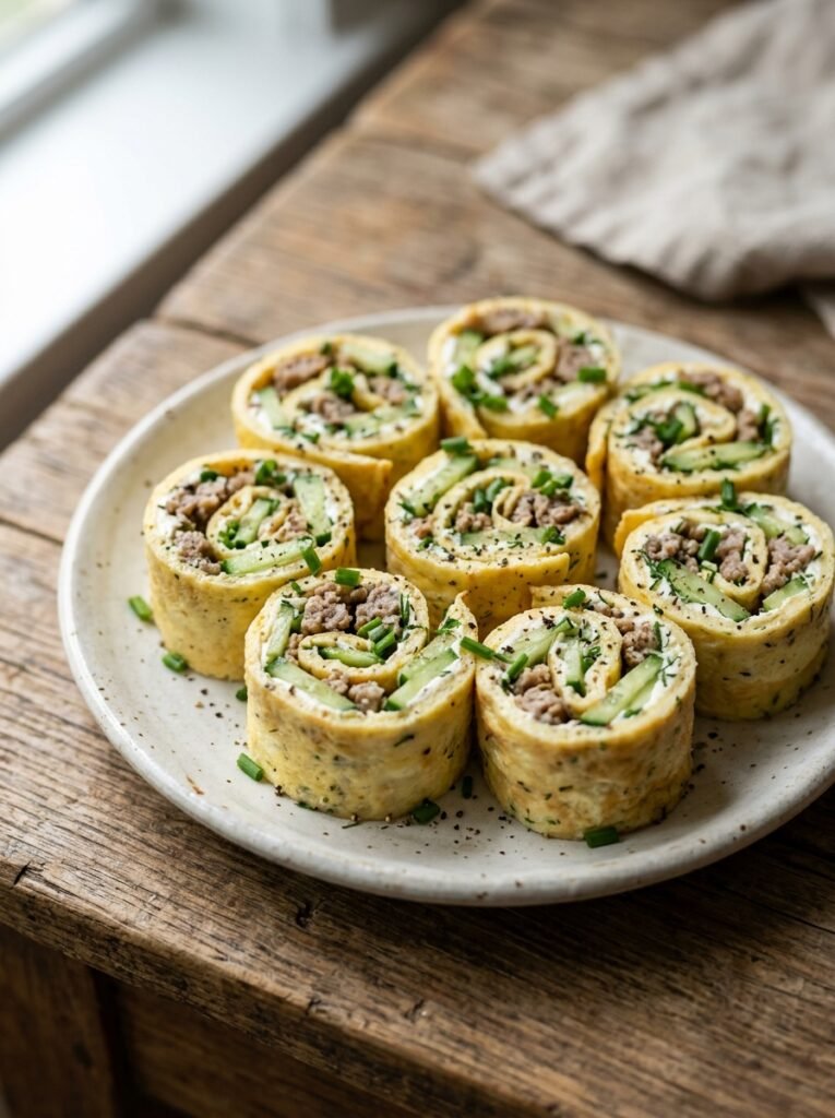 Sausage cucumber egg rollups 202605241342