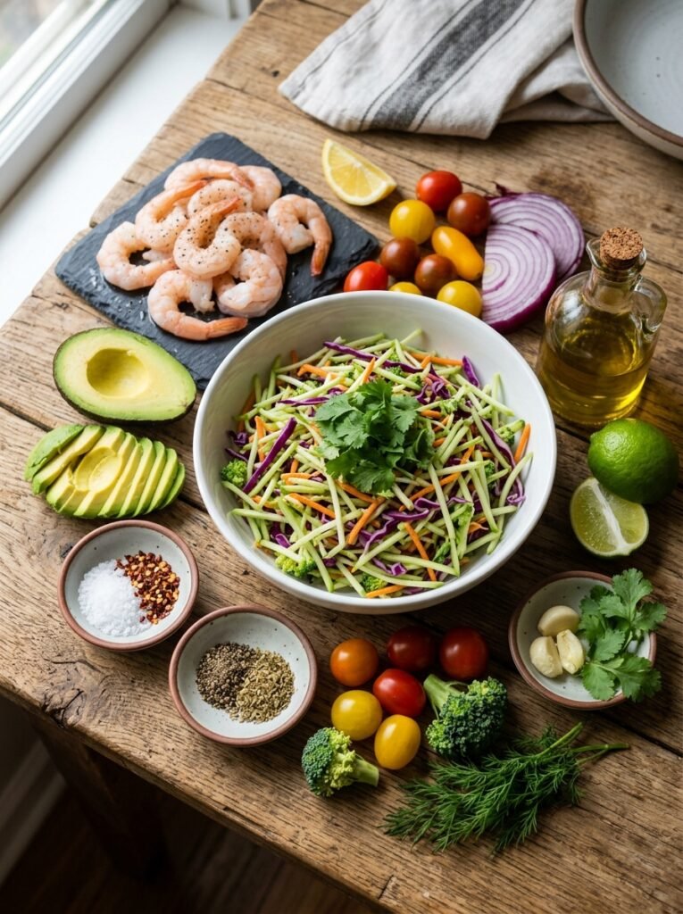 low carb shrimp avocado broccoli slaw bowl 13 Shrimp avocado broccoli slaw bowl 202605301409 1