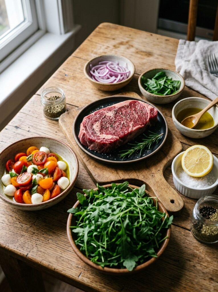 Low Carb Steak Tomato Mozzarella Salad 13 Steak tomato mozzarella salad in… 202606091402