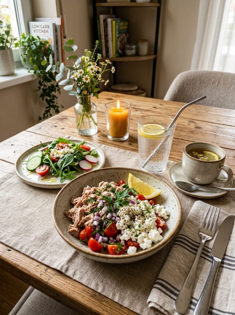 low carb tuna cottage cheese tomato lunch 15 Tuna cottage cheese tomato lunch 202606101626 3