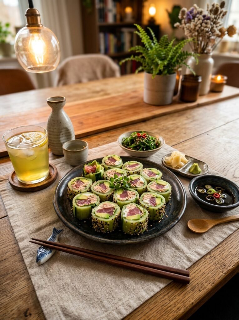 low carb tuna cucumber sesame rolls: A Fresh and Healthy Delight 15 Tuna cucumber sesame rolls setup 202606091406
