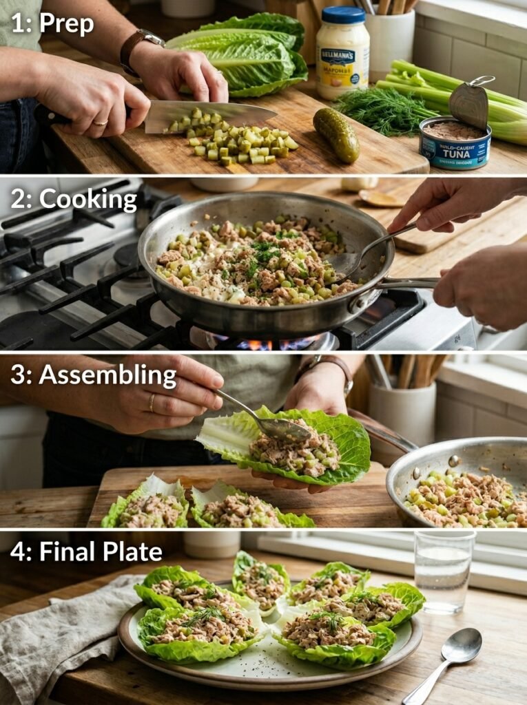 low carb tuna pickle lettuce cups recipe 14 Tuna pickle lettuce cups cooking 202606041511