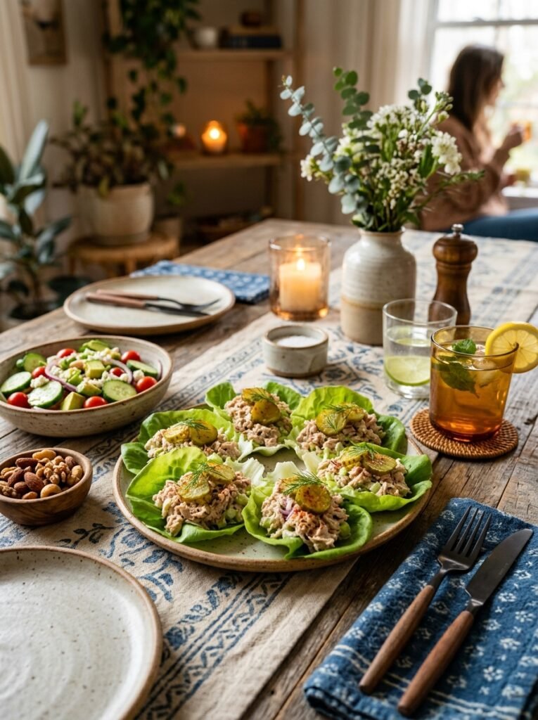 low carb tuna pickle lettuce cups recipe 15 Tuna pickle lettuce cups setup 202606041511