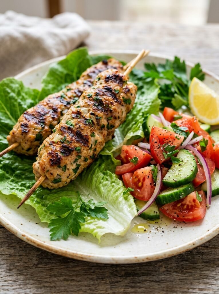 Turkey kebab lettuce dinner plate 202605241303