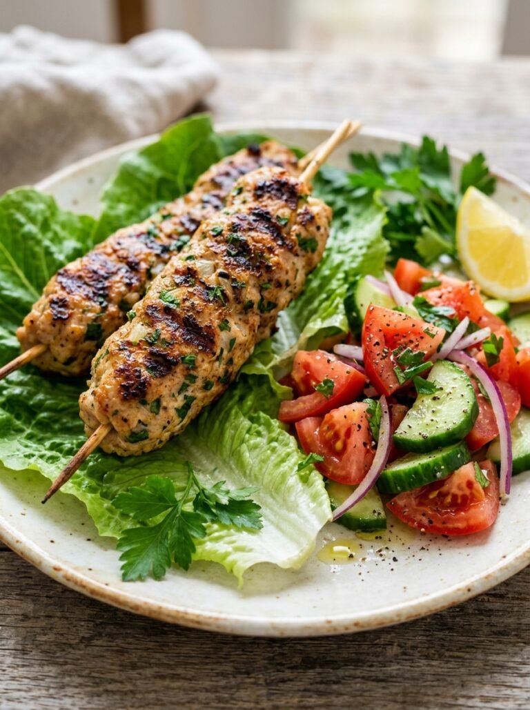 Turkey kebab lettuce dinner plate 202605241303