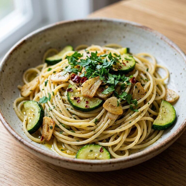 Spaghetti Aglio Olio With Zucchini Recipe